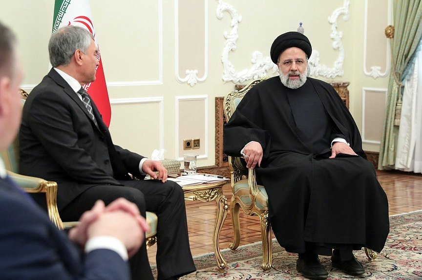 Meeting of Chairman of the State Duma Vyacheslav Volodin and President of the Islamic Republic of Iran Seyyed Ebrahim Raisi