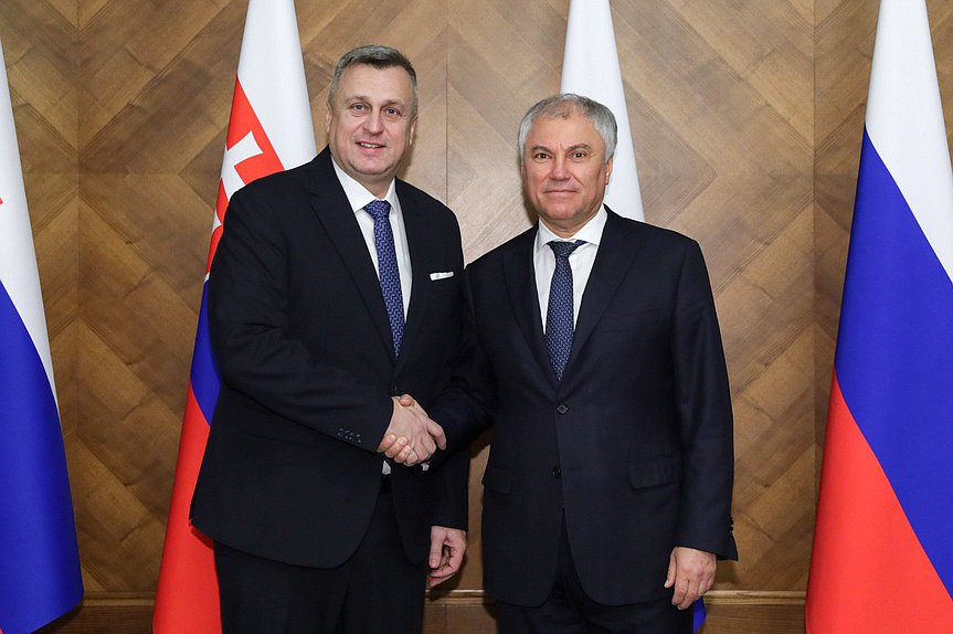 Meeting of Chairman of the State Duma Vyacheslav Volodin and Deputy Speaker of the National Council of the Slovak Republic Andrej Danko