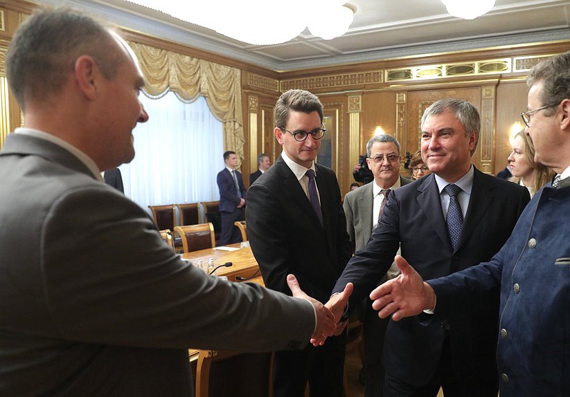 Meeting of Chairman of the State Duma Viacheslav Volodin and President of the Council of States of the Federal Assembly of the Swiss Confederation Jean-René Fournier