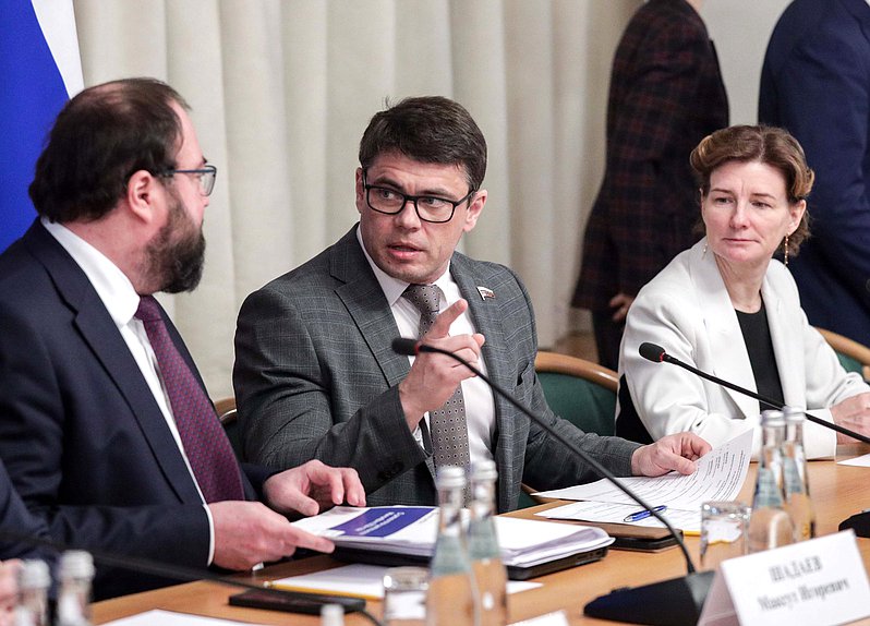 Председатель Комитета по информационной политике, информационным технологиям и связи Сергей Боярский и начальник Управления Президента РФ по развитию информационно-коммуникационных технологий и инфраструктуры связи Татьяна Матвеева