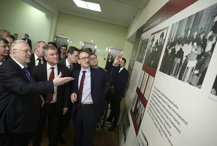 Leader of the LDPR faction Vladimir Zhirinovskii, Chairman of the State Duma Viacheslav Volodin and editor-in-chief of the ”Historian“ journal Vladimir Rudakov