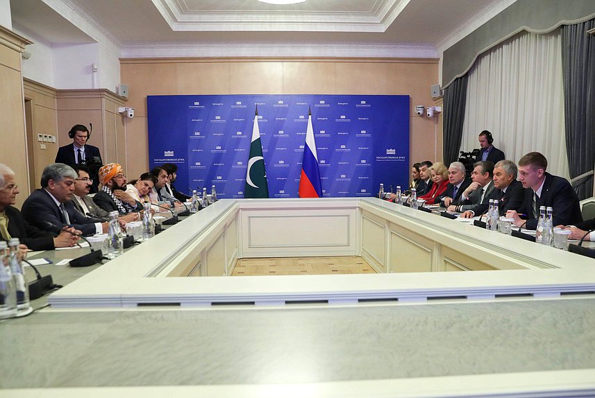 Meeting of Chairman of the State Duma Vyacheslav Volodin and Chairman of the Senate of the Islamic Republic of Pakistan Muhammad Sadiq Sanjrani