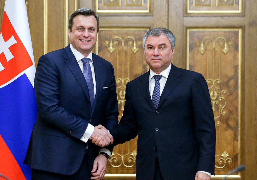 Chairman of the State Duma Viacheslav Volodin and Speaker of the National Council of the Slovak Republic Andrej Danko