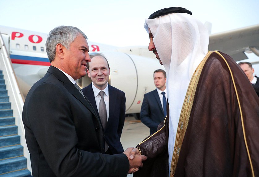 Chairman of the State Duma Vyacheslav Volodin and Speaker of the Federal National Council of the United Arab Emirates Saqr Ghobash