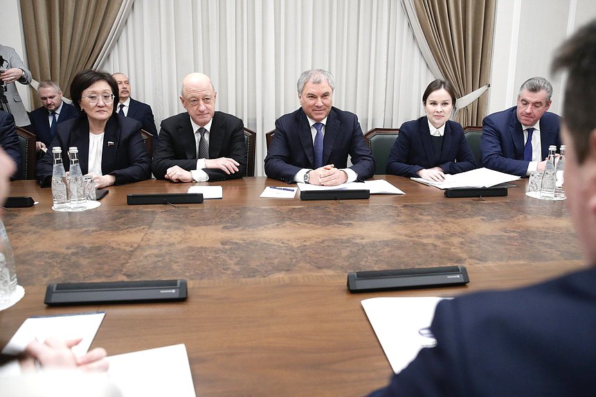 Meeting of Chairman of the State Duma Vyacheslav Volodin and Speaker of the National Assembly of Republika Srpska(Bosnia and Herzegovina)Nenad Stevandić