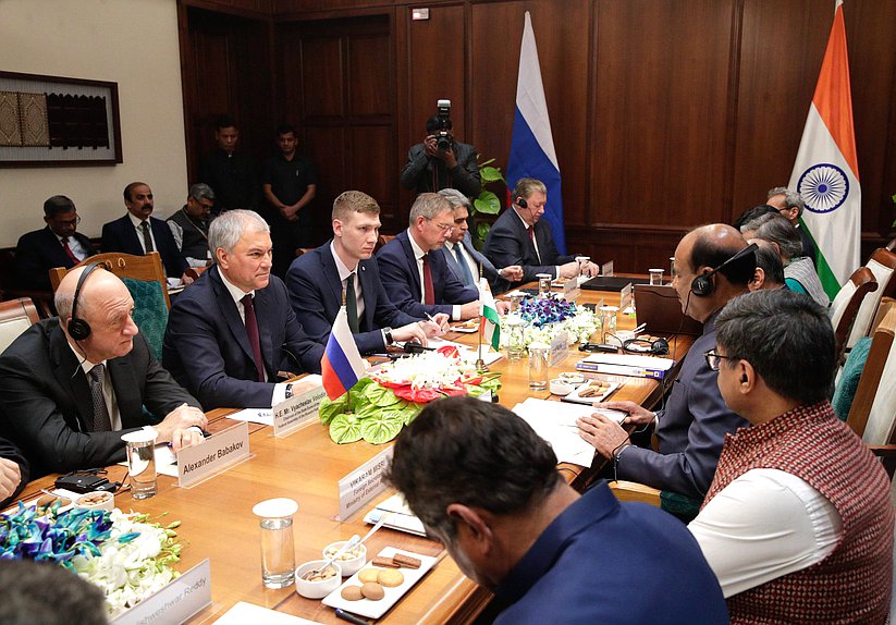 Meeting of Chairman of the State Duma Vyacheslav Volodin and Speaker of the Lok Sabha of the Parliament of the Republic of India Om Birla