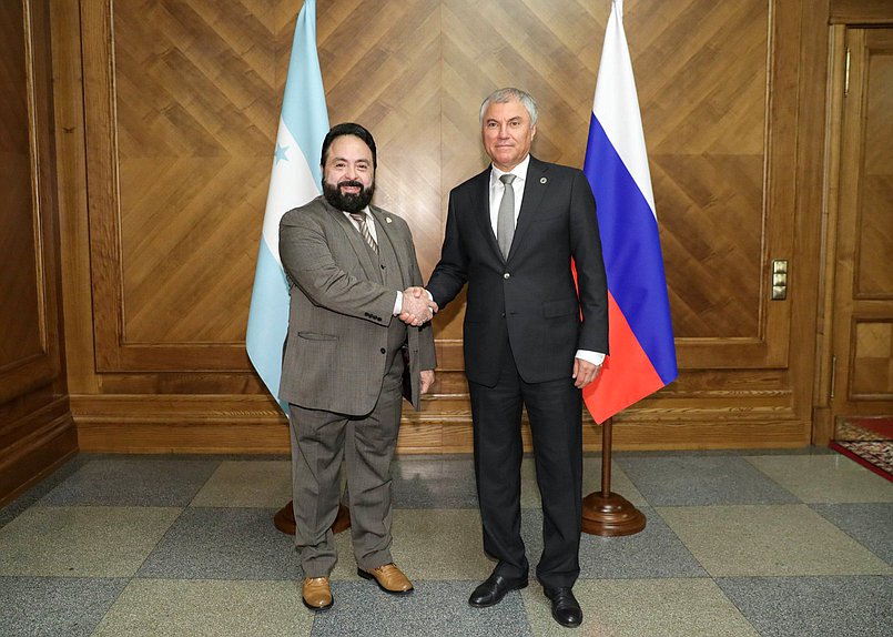 Chairman of the State Duma Vyacheslav Volodin and President of the National Congress of the Republic of Honduras Luis Redondo Guifarro