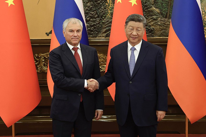 Chairman of the State Duma Vyacheslav Volodin and President of the People's Republic of China Xi Jinping