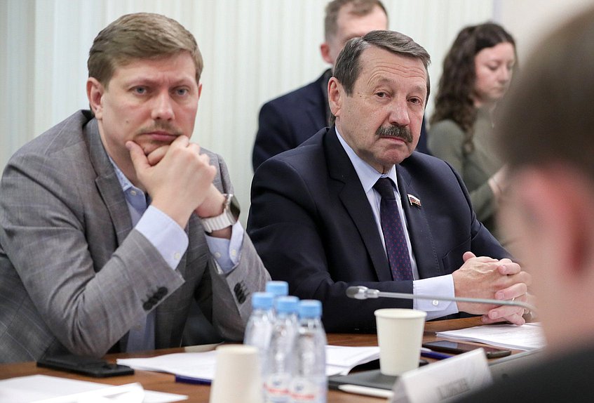 Член Комитета по промышленности и торговле Владимир Плякин и заместитель Председателя Комитета Геннадий Скляр