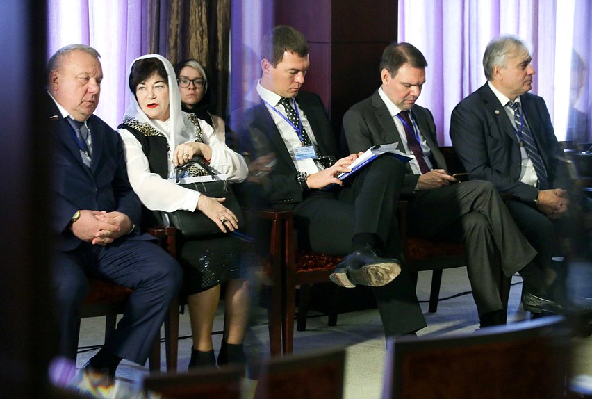 Chairman of the Committee on Defence Vladimir Shamanov, Chairwoman of the Committee on Issues of Family, Women and Children Tamara Pletneva, Chairman of the Committee on Physical Culture, Sport and Youth Affairs Mikhail Degtiarev, Chairman of the Committee on Informational Policy, Technologies and Communications Leonid Levin, Chairman of the Committee on Energy Pavel Zavalnyi