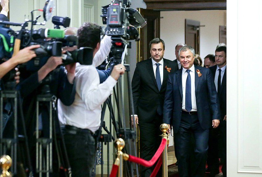 Chairman of the State Duma Viacheslav Volodin and Speaker of the National Council of the Slovak Republic Andrej Danko