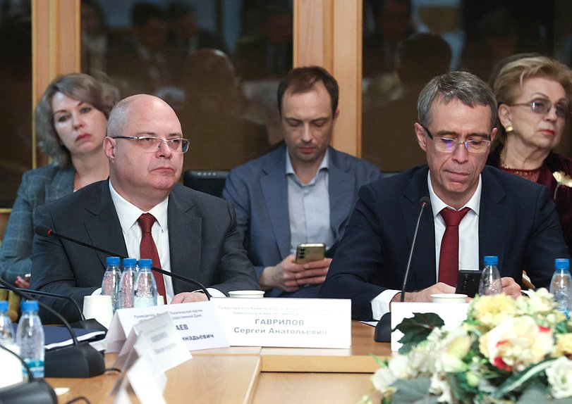 Председатель Комитета по вопросам собственности, земельным и имущественным отношениям Сергей Гаврилов (слева)