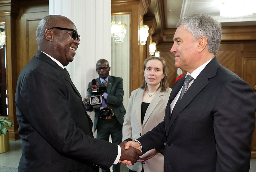 Chairman of the State Duma Vyacheslav Volodin and President of the National Assembly of the Central African Republic Simplice Mathieu Sarandji