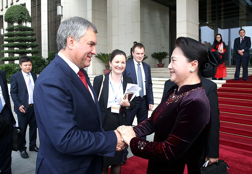 Chairman of the State Duma Viacheslav Volodin and Chairwoman of the National Assembly of the Socialist Republic of Vietnam Nguyễn Thị Kim Ngân