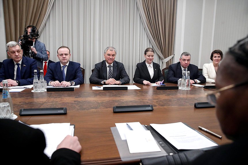 Meeting of Chairman of the State Duma Vyacheslav Volodin and President of the Assembly of the Republic of Mozambique Esperança Bias