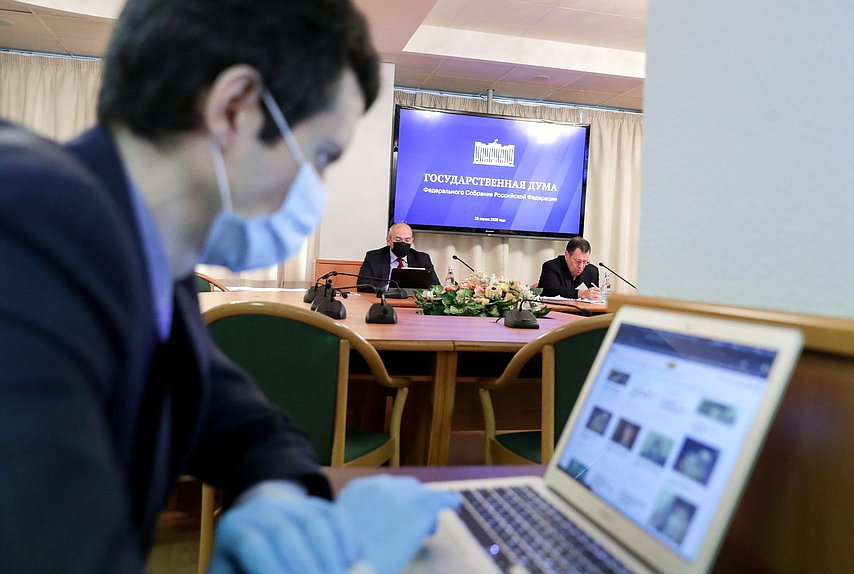 Meeting of Chairman of the State Duma Viacheslav Volodin with Head of the Bank of Russia Elvira Nabiullina on banking issues held via videoconference