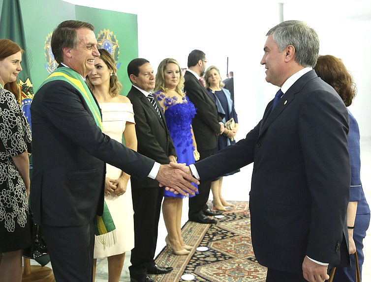 President of Brazil Jair Bolsonaro and Chairman of the State Duma Viacheslav Volodin