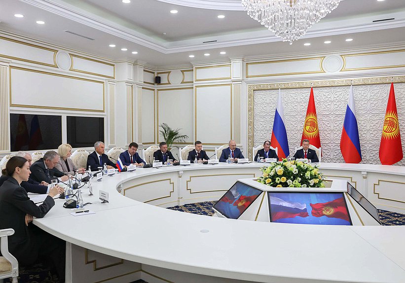 Встреча Председателя Государственной Думы Вячеслава Володина с Председателем 
Жогорку Кенеша Киргизской Республики Нурланбеком Тургунбек уулу