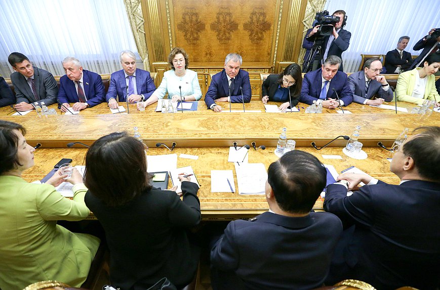 Meeting of Chairman of the State Duma Viacheslav Volodin and Chairman of the National Assembly of the Republic of Korea Moon Hee-sang