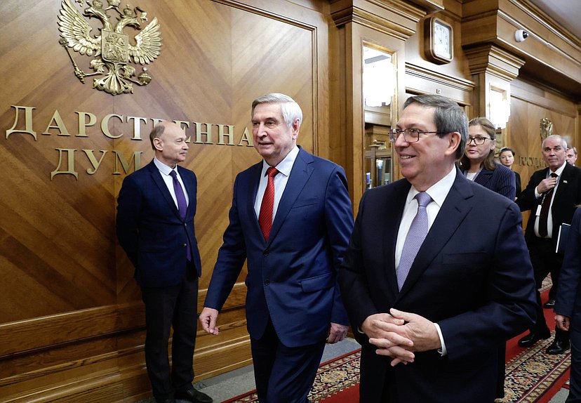 First Deputy Chairman of the State Duma Ivan Melnikov and Minister of Foreign Affairs of the Republic of Cuba Bruno Eduardo Rodríguez Parrilla