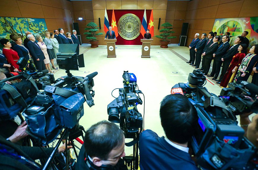 Joint press statements of Chairman of the State Duma Viacheslav Volodin and Chairwoman of the National Assembly of the Socialist Republic of Vietnam Nguyễn Thị Kim Ngân