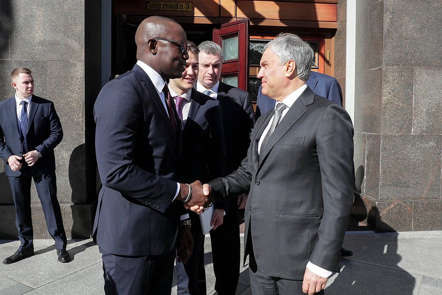 Chairman of the State Duma Vyacheslav Volodin and President of the National Transitional Council of the Republic of Mali Malick Diaw