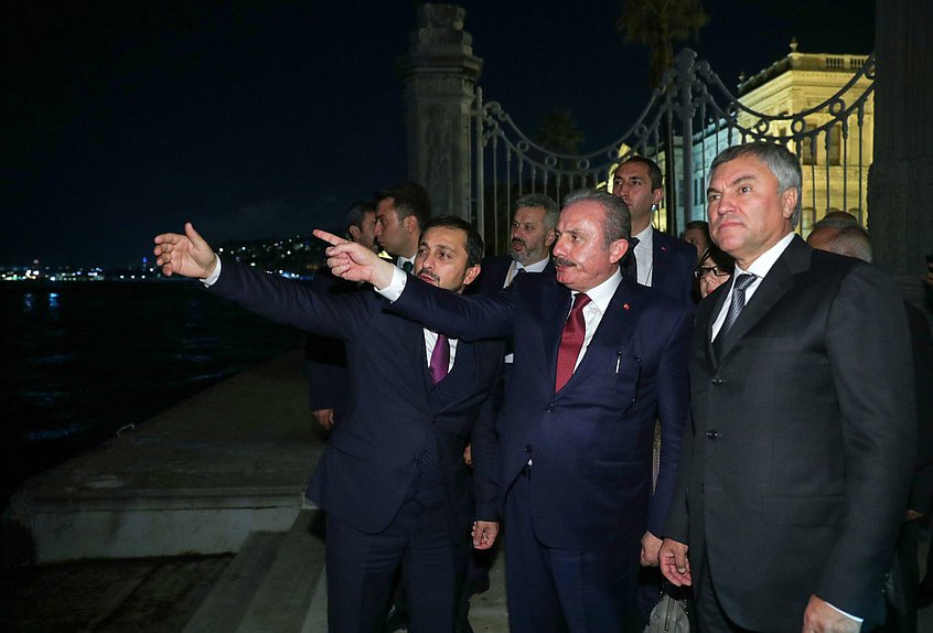 Speaker of the Grand National Assembly of Turkey Mustafa Şentop and Chairman of the State Duma Viacheslav Volodin