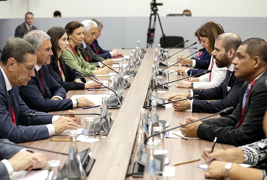 Meeting of Chairman of the State Duma Vyacheslav Volodin and Special Representative of the President of Nicaragua for Russian Affairs Laureano Facundo Ortega Murillo in St. Petersburg