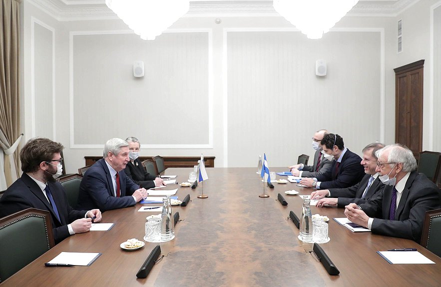 Meeting of First Deputy Chairman of the State Duma Ivan Melnikov and Ambassador of Argentina to Russia Eduardo Antonio Zuain