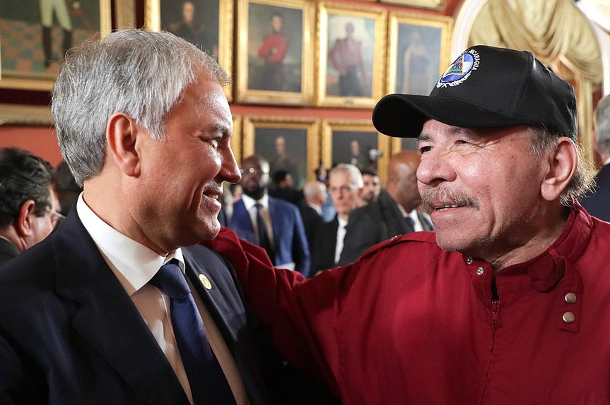 Chairman of the State Duma Vyacheslav Volodin and President of the Republic of Nicaragua Daniel Ortega Saavedra