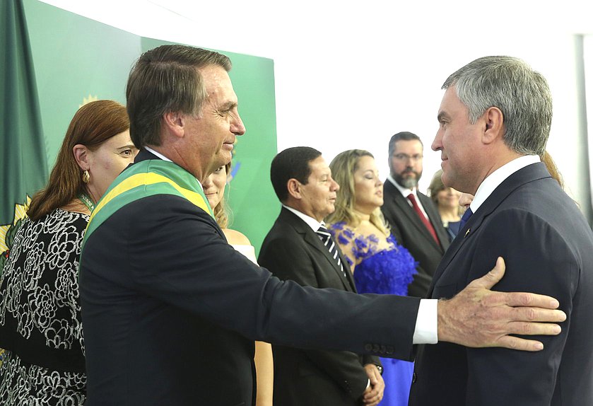 President of Brazil Jair Bolsonaro and Chairman of the State Duma Viacheslav Volodin