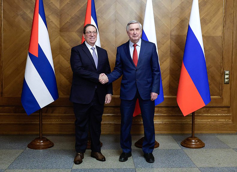 First Deputy Chairman of the State Duma Ivan Melnikov and Minister of Foreign Affairs of the Republic of Cuba Bruno Eduardo Rodríguez Parrilla