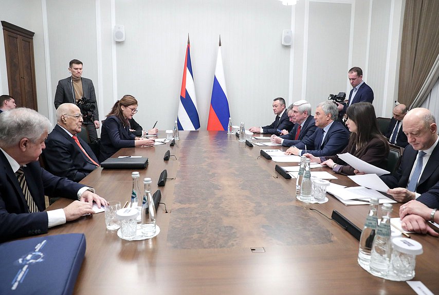 Meeting of Chairman of the State Duma Vyacheslav Volodin and Deputy Prime Minister of the Republic of Cuba, Minister of Foreign Trade and Foreign Investment Ricardo Cabrisas Ruiz