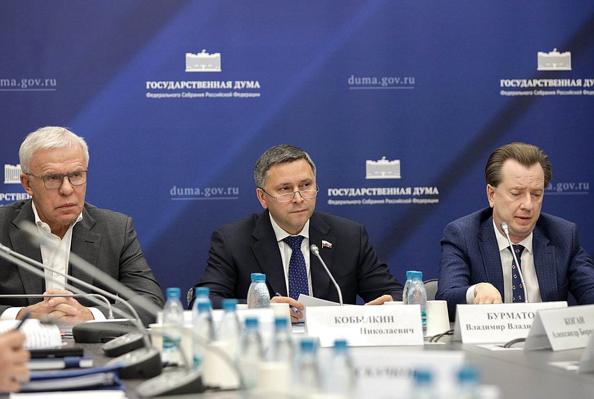 Председатель Комитета по экологии, природным ресурсам и охране окружающей среды Дмитрий Кобылкин и Первые заместители Председателя Комитета Вячеслав Фетисов и Владимир Бурматов