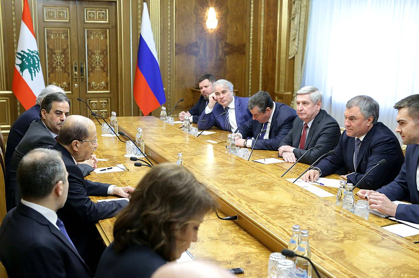 Chairman of the State Duma Viacheslav Volodin and President of the Lebanese Republic Michel Naim Aoun