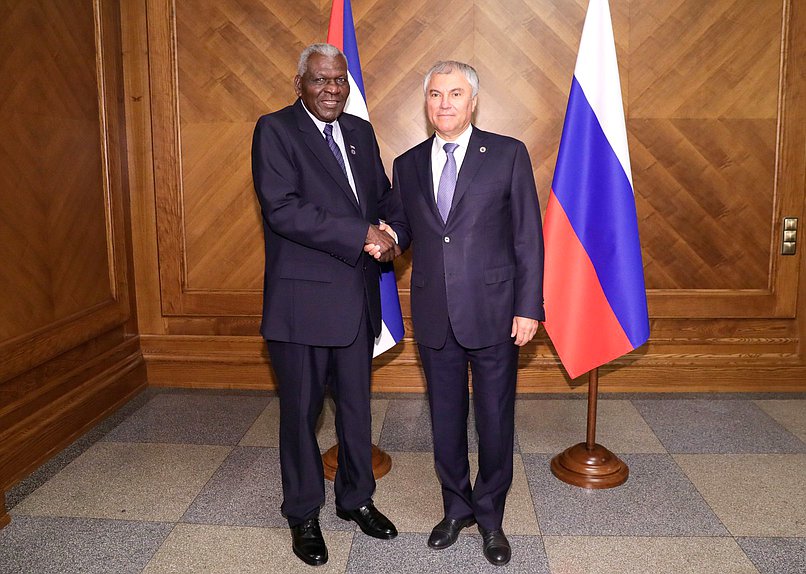 Chairman of the State Duma Vyacheslav Volodin and President of the National Assembly of People's Power and the Council of State of the Republic of Cuba Esteban Lazo Hernández