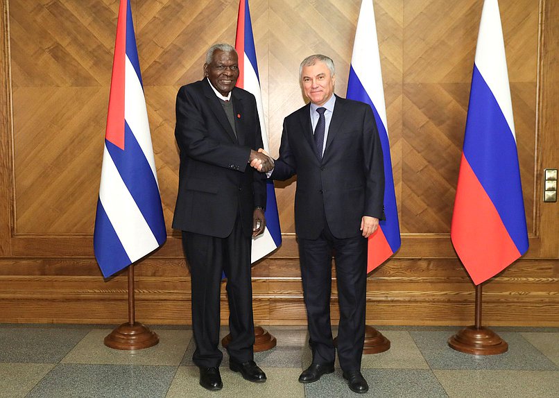 Reunión del Jefe de la Duma Estatal, Vyacheslav Volodin, con el Presidente de la Asamblea Nacional del Poder Popular y del Consejo de Estado de la República de Cuba, Esteban Lazo Hernández