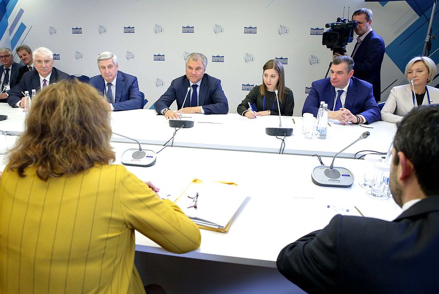 Meeting of Chairman of the State Duma Viacheslav Volodin and President of the Chamber of Representatives of the General Assembly of the Oriental Republic of Uruguay Cecilia Bottino