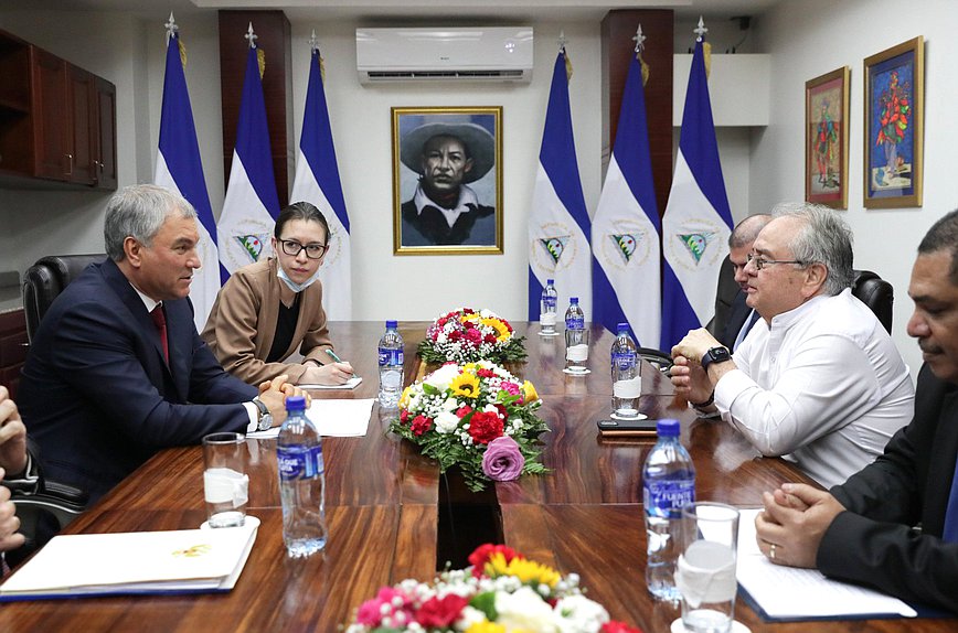 Chairman of the State Duma Vyacheslav Volodin and President of the National Assembly of the Republic of Nicaragua Gustavo Porras Cortés