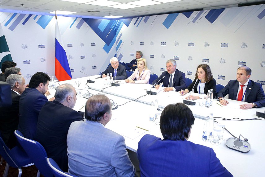 Meeting of Chairman of the State Duma Viacheslav Volodin and Chairman of the National Assembly of the Islamic Republic of Pakistan Asad Qaiser