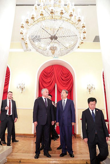 Chairman of the State Duma Vyacheslav Volodin and Chairman of the Standing Committee of the National People's Congress Zhao Leji