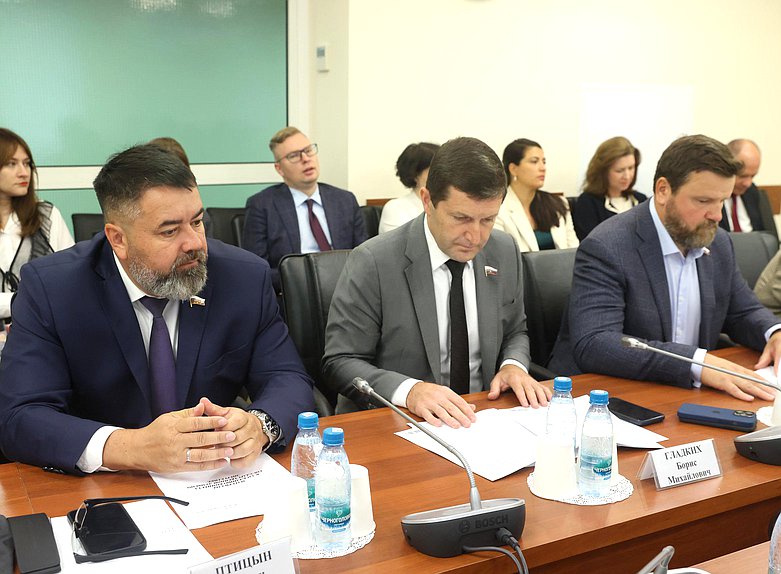 Члены Комитета по энергетике Роман Птицын и Борис Гладких и заместитель Председателя Комитета Юрий Станкевич