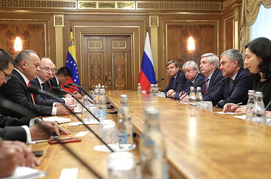 Meeting of Chairman of the State Duma Viacheslav Volodin and President of the National Constituent Assembly of Venezuela Diosdado Cabello Rondón