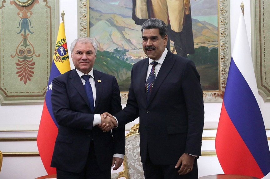 Chairman of the State Duma Vyacheslav Volodin and President-elect of the Bolivarian Republic of Venezuela Nicolás Maduro