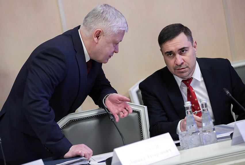 Chairman of the Committee on Security and Corruption Control Vasily Piskarev and Chairman of the Committee on Health Protection Dmitry Khubezov