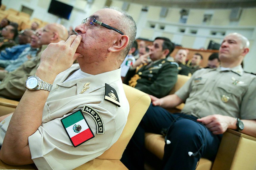 Meeting of Chairman of the Committee on Defense Vladimir Shamanov with foreign military attaches accredited in Moscow