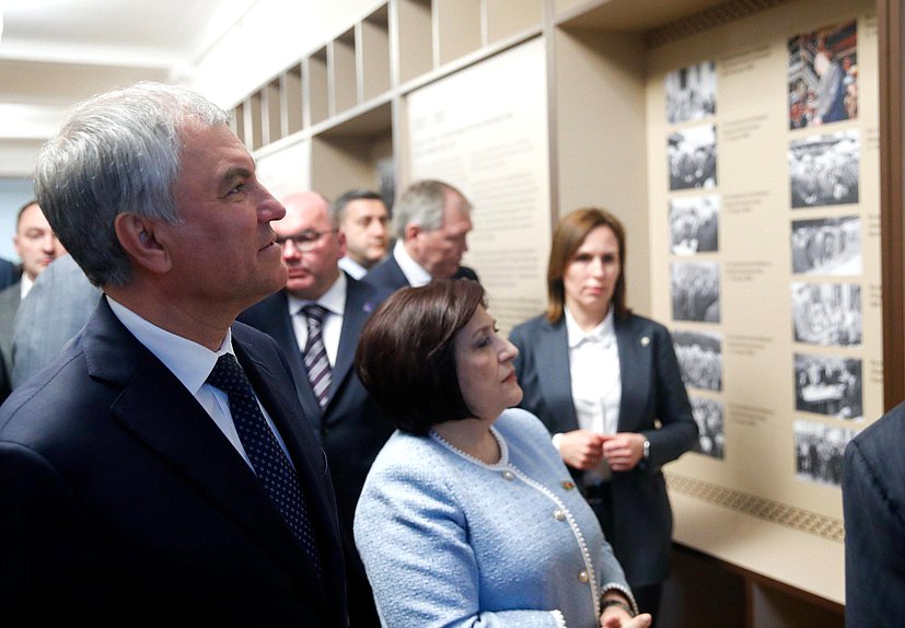 Председатель Государственной Думы Вячеслав Володин и Председатель Милли Меджлиса Азербайджанской Республики Сагиба Гафарова