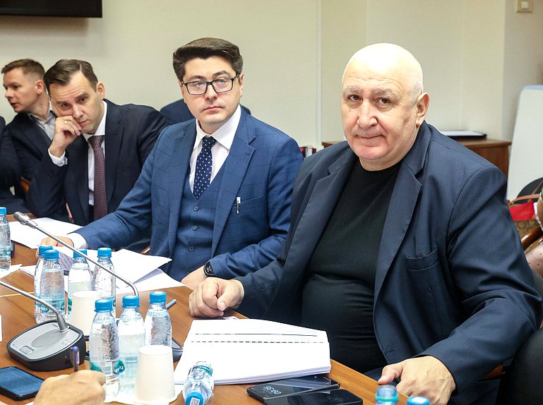 Председатель Комитета по малому и среднему предпринимательству Александр Демин, заместитель Председателя Комитета по промышленности и торговле Александр Спиридонов и член Комитета по бюджету и налогам Мурат Хасанов