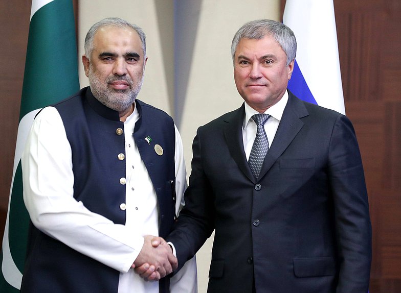 Chairman of the State Duma Viacheslav Volodin and Speaker of the National Assembly of the Islamic Republic of Pakistan Asad Qaiser