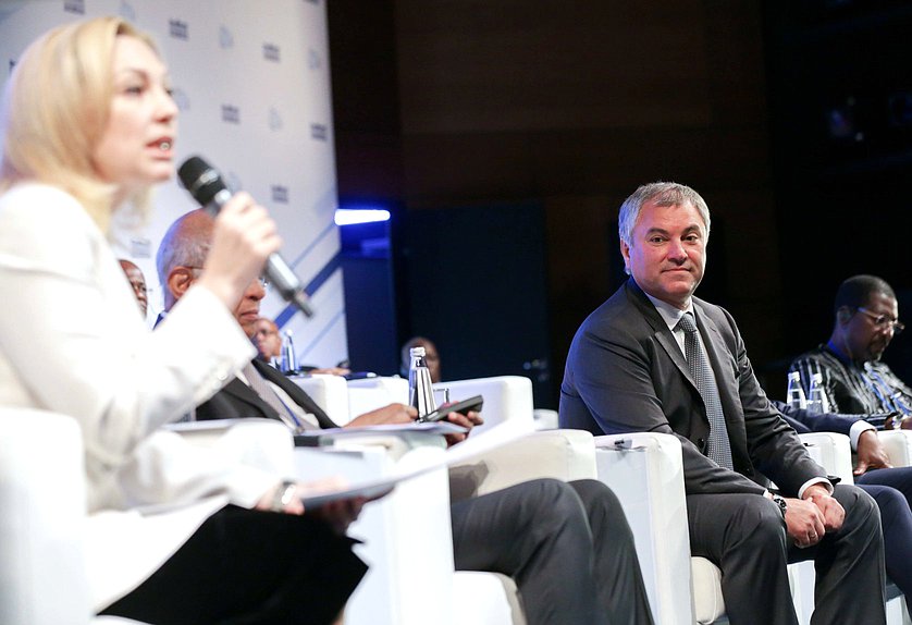 Chairman of the State Duma Viacheslav Volodin and Deputy Chairwoman of the State Duma Olga Timofeeva